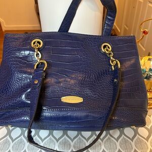 Liz Claiborne Blue Crocodile-Embossed Tote